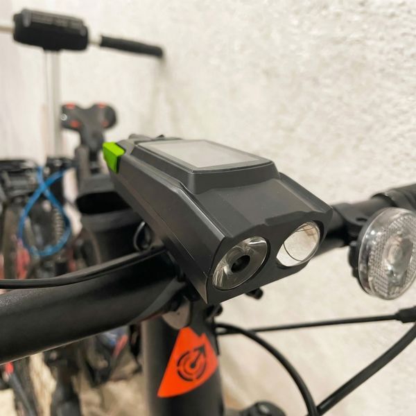 Велофара на акумуляторі OnePro 4000mAh з сигналом та спідометром велокомп'ютер 73562 фото