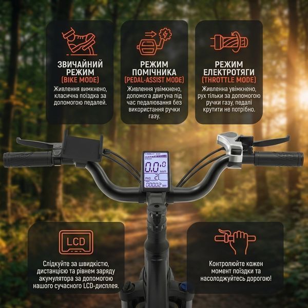 Електровелосипед Q20 електрофетбайк 1000W 20Ah з потужною батареєю 20&times;4.0 73949 фото