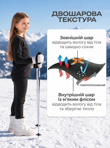 Термобелье детская зимняя теплая термокомплект из микрофлиса для спорта повседневная 73380 фото