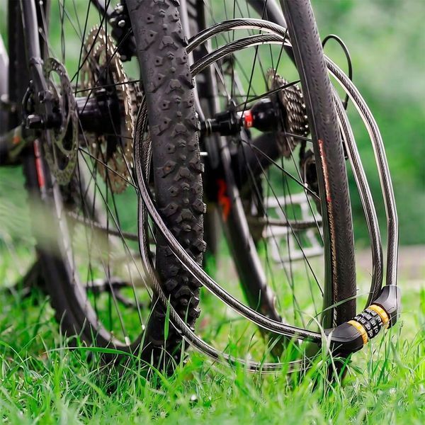 Велозамок WEST BIKING кодовый 1.5 м противоугонный велосипедный трос замок 73570 фото