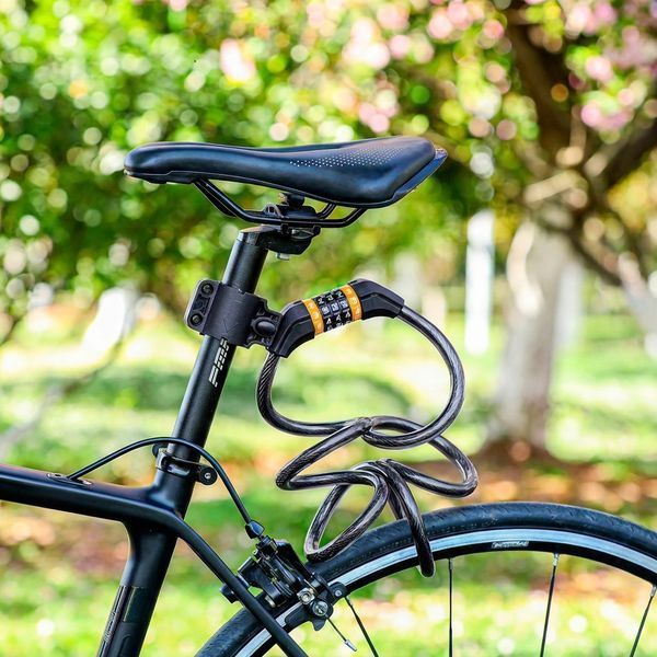 Велозамок WEST BIKING кодовый 1.5 м противоугонный велосипедный трос замок 73570 фото