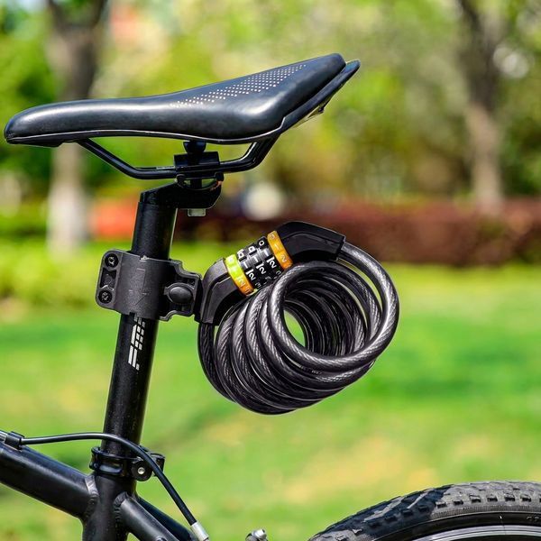Велозамок WEST BIKING кодовый 1.5 м противоугонный велосипедный трос замок 73570 фото