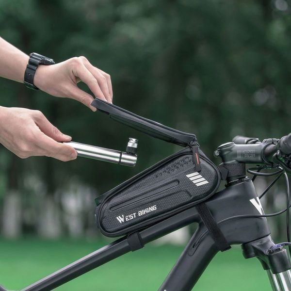 Велосумка на раму West Biking для телефона 1,5 л большая велосипедная сумка 72081 фото