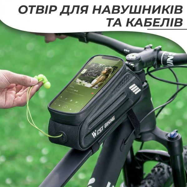Велосумка на раму West Biking для телефона 1,5 л большая велосипедная сумка 72081 фото