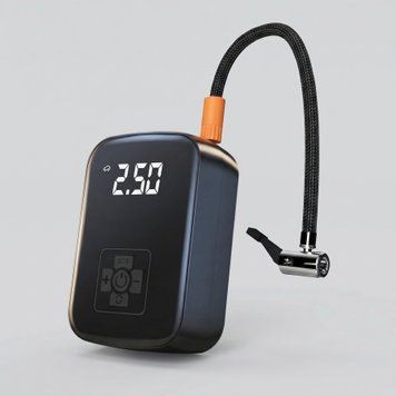 Портативний компресор акумуляторний Powerbank LED манометр ліхтар USB 73876 фото